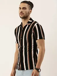 SL FASHION Funky Printed Shirt for Men. (X-Large, BrownBlack LINE)-thumb2