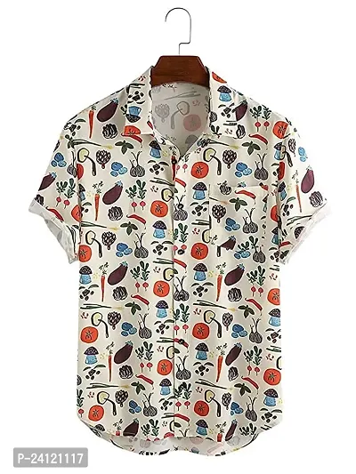 SL FASHION Funky Printed Shirt for Men Half Sleeves (X-Large, Veg)-thumb0