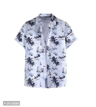 Uiriuy Cotton Solid Half Sleeve Shirt for Men (X-Large, White Tree)-thumb0