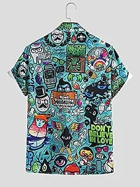 Uiriuy Men's Lycra Digital Print Casual New Shirt Casual Shirts (X-Large, Dont Belive)-thumb1