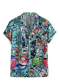 Uiriuy Men's Lycra Digital Print Casual Printable Shirt (X-Large, Dont Belive)-thumb1