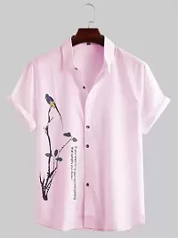 RK HUB Men's Lycra Digital Print Casual New Shirt. (X-Large, Pink CHAKLI)-thumb1