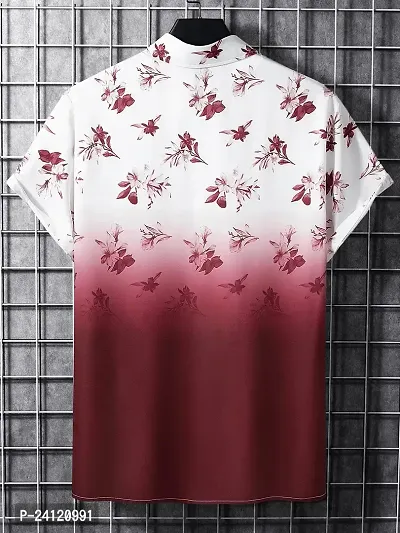 Uiriuy Shirt for Men || Casual Shirt for Men || Men Stylish Shirt || Men Printed Shirt (X-Large, Maroon Flower)-thumb3