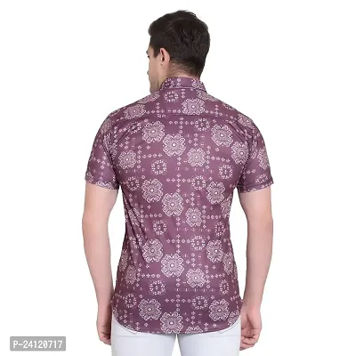 RK HUB Men's Lycra Digital Print Casual New Shirt (X-Large, PURPUL Shirt)-thumb2