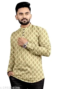 RK HUB Men's Digital Ptinted Half Sleeve Rayon Kurtas (X-Large, Care)-thumb4