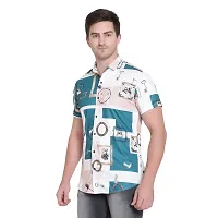 RK HUB Men's Lycra Cottton Digital Print Casual Shirt (X-Large, Green Mix)-thumb3