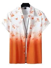 Uiriuy Men's Lycra Digital Print Casual Shirt (X-Large, Orange Flower)-thumb4