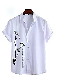 Uiriuy Men's Lycra Digital Print Casual Shirt Casual Shirts (X-Large, White CHAKLI)-thumb2