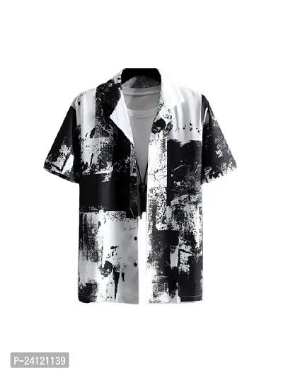 Uiriuy Men's Lycra Digital Print Casual Shirt (X-Large, Cargo)-thumb0