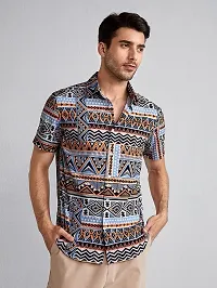 Uiriuy Funky Printed Shirt for Men. (X-Large, Bule SV)-thumb1