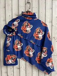 RK HUB Men's Lycra Cottton Digital Print Casual Shirt (X-Large, biue Lion)-thumb2