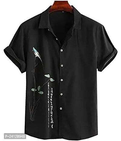 Uiriuy Shirt for Men || Casual Shirt for Men || Men Stylish Shirt || (X-Large, Black CHAKLI)-thumb2