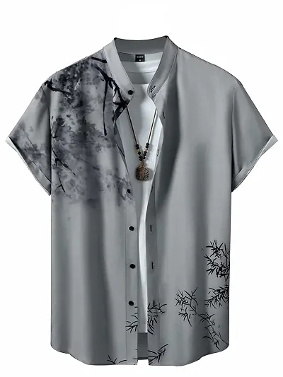 Uiriuy Men's Lycra Digital Print Casual Shirt Casual Shirts