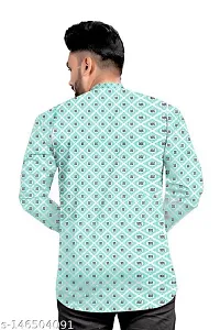 RK HUB Men's Digital Ptinted Half Sleeve Rayon Kurtas (X-Large, BIUE)-thumb4