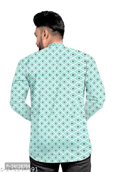 RK HUB Men's Digital Ptinted Half Sleeve Rayon Kurtas (X-Large, BIUE)-thumb5