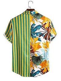 Uiriuy Men's Lycra Digital Print Casual Shirt (X-Large, Yellow GOVA)-thumb2