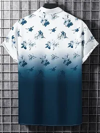 Hmkm Funky Printed Shirt for Men Half Sleeves (X-Large, Dark Blue Flower)-thumb1