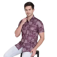 RK HUB Men's Lycra Digital Print Casual New Shirt (X-Large, PURPUL Shirt)-thumb4