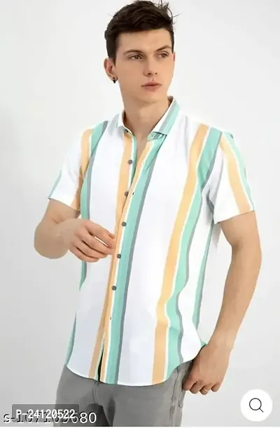 Uiriuy Shirt for Men || Casual Shirt for Men || Men Stylish Shirt || (X-Large, Orange  White)-thumb5