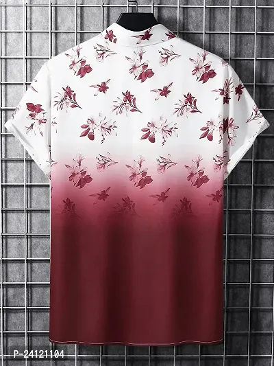 SL FASHION Men's Shirts Casual Shirts Formal Shirt (X-Large, Maroon Flower)-thumb3