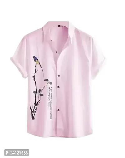 RK HUB Men's Lycra Cottton Digital Print Casual New Shirt (Large, Aadi LINE) (X-Large, Pink CHAKLI)