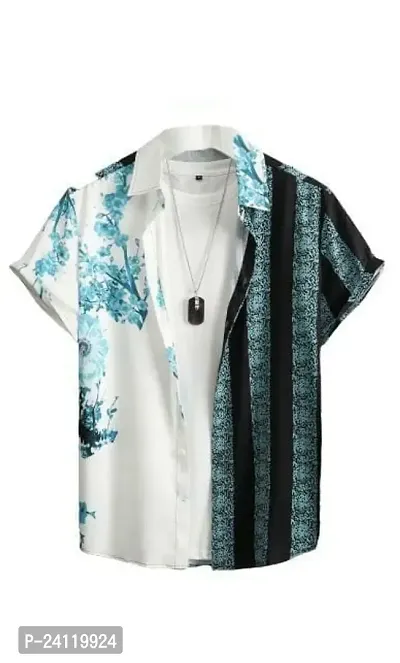 Uiriuy Funky Printed Shirt for Men (X-Large, WhiteBlue)-thumb0