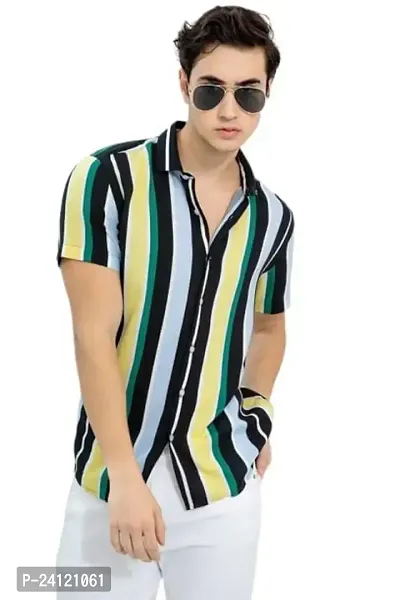 SL FASHION Funky Printed Shirt for Men. (X-Large, New Green)