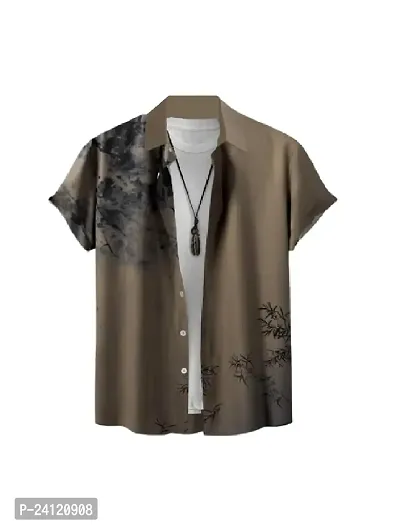 Uiriuy Funky Printed Shirt for Men. (X-Large, Brown Tree)-thumb0