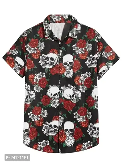 Uiriuy Men Regular Fit Floral Print Cut Away Collar Casual Shirt (X-Large, New KHOPADI)