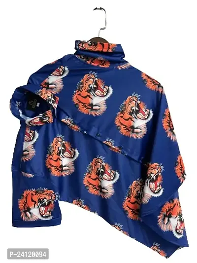 RK HUB Men's Lycra Cottton Digital Print Casual Shirt (X-Large, biue Lion)