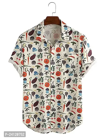 RK HUB Men's Lycra Cottton Digital Print Casual New Shirt (Large, Aadi LINE) (X-Large, Veg)