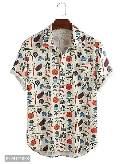 RK HUB Men's Lycra Digital Print Casual New Shirt. (X-Large, Veg)-thumb0