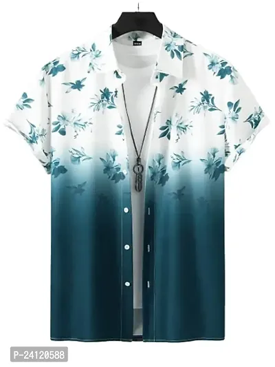 Uiriuy Men's Lycra Digital Print Casual New Shirt Casual Shirts (X-Large, Sky Flower)-thumb5