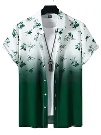 Uiriuy Men's Lycra Digital Print Casual Shirt (X-Large, Green Flower)-thumb4