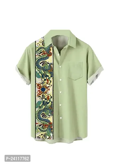 SL FASHION Funky Printed Shirt for Men. (X-Large, Snake Green)
