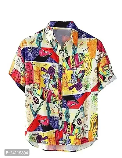 Hmkm Funky Printed Shirt for Men Half Sleeves (X-Large, red)-thumb0