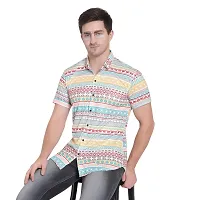 RK HUB Men's Lycra Digital Print Casual New Shirt. (X-Large, YELLOE KURATA)-thumb3