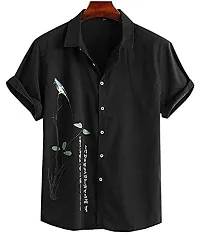 Uiriuy Men's Lycra Digital Print Casual Shirt (X-Large, Black CHAKLI)-thumb2