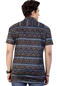 RK HUB Men's Lycra Cottton Digital Print Casual New Shirt (Large, Aadi LINE) (X-Large, New Black)-thumb3
