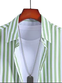 Uiriuy Men's Lycra Digital Print Casual New Shirt Casual Shirts (X-Large, Green LINE)-thumb3