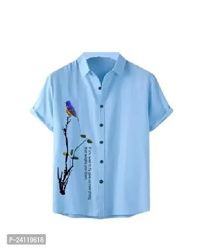 SL FASHION Funky Printed Shirt for Men. (X-Large, Blue CHAKLI)