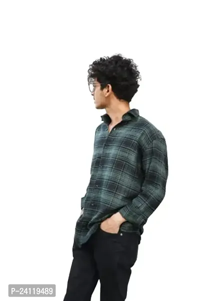 RK HUB Men's Digital Print Rayon Casual Shirt. (X-Large, Green #)