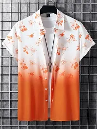 Uiriuy Funky Printed Shirt for Men. (X-Large, Orange Flower)-thumb1