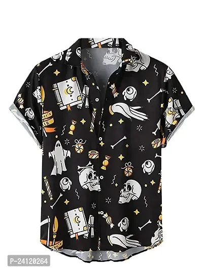 SL FASHION Funky Printed Shirt for Men Half Sleeves (X-Large, Devil)