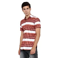 SL FASHION Funky Printed Shirt for Men. (X-Large, Maroon)-thumb1