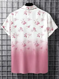 Uiriuy Men's Lycra Digital Print Casual Shirt (X-Large, Pink Flower)-thumb2