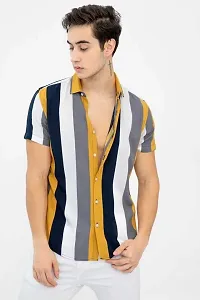 RK HUB Men's Lycra Cottton Digital Print Casual New Shirt (Large, Aadi LINE) (X-Large, New Yellow)-thumb3