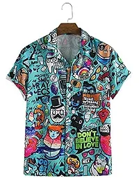 RK HUB Men's Lycra Cottton Digital Print Casual Shirt (X-Large, DONT'BELIVE)-thumb2