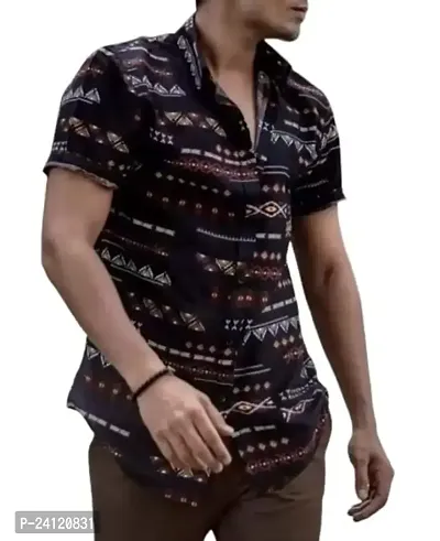 SL FASHION Funky Printed Shirt for Men (XL, BLACK POLARISH)