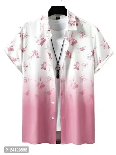 Uiriuy Funky Printed Shirt for Men. (X-Large, Pink Flower)-thumb5